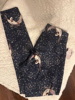 FP Movement by Free People Navy Crane-Print Leggings